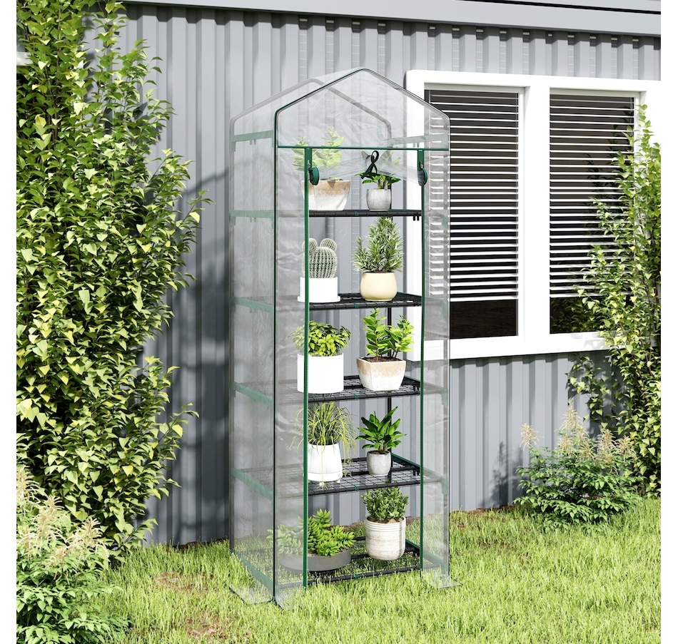Image 993288_ALTMORE30.jpg, Product 993-288 / Price $54.99 - $59.99, Outsunny 5 Tier Mini Greenhouse, Portable Outdoor Flower Stand from Outsunny on TSC.ca's Home & Garden department