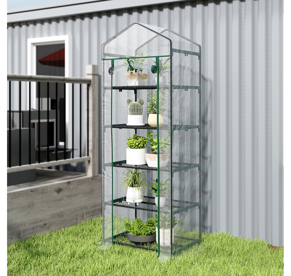 Image 993288_ALTMORE31.jpg, Product 993-288 / Price $54.99 - $59.99, Outsunny 5 Tier Mini Greenhouse, Portable Outdoor Flower Stand from Outsunny on TSC.ca's Home & Garden department