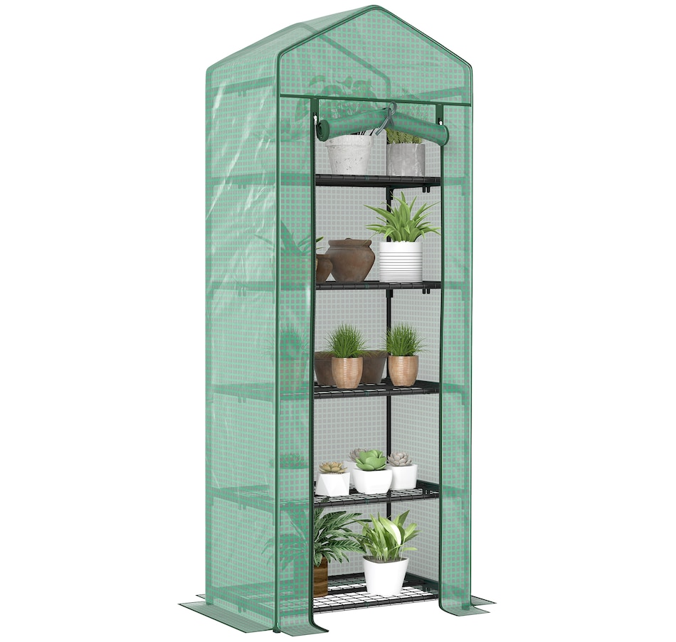 Image 993288_ST01.jpg, Product 993-288 / Price $54.99 - $59.99, Outsunny 5 Tier Mini Greenhouse, Portable Outdoor Flower Stand from Outsunny on TSC.ca's Home & Garden department