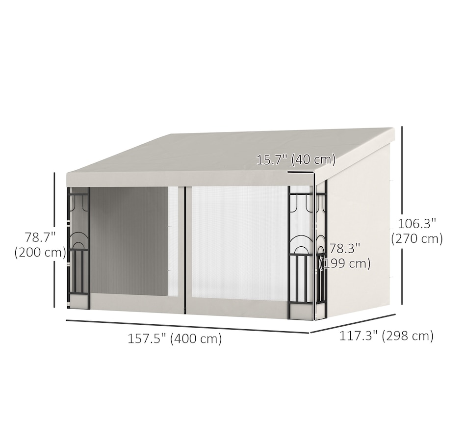Image 993296_ALTMORE10.jpg, Product 993-296 / Price $259.99 - $289.99, Outsunny 10' x 13' Lean to Outdoor Pergola Canopy from Outsunny on TSC.ca's Home & Garden department