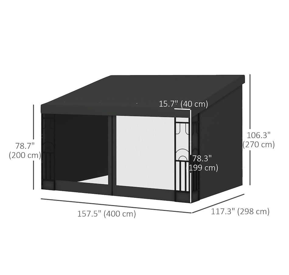 Image 993296_ALTMORE18.jpg, Product 993-296 / Price $259.99 - $289.99, Outsunny 10' x 13' Lean to Outdoor Pergola Canopy from Outsunny on TSC.ca's Home & Garden department