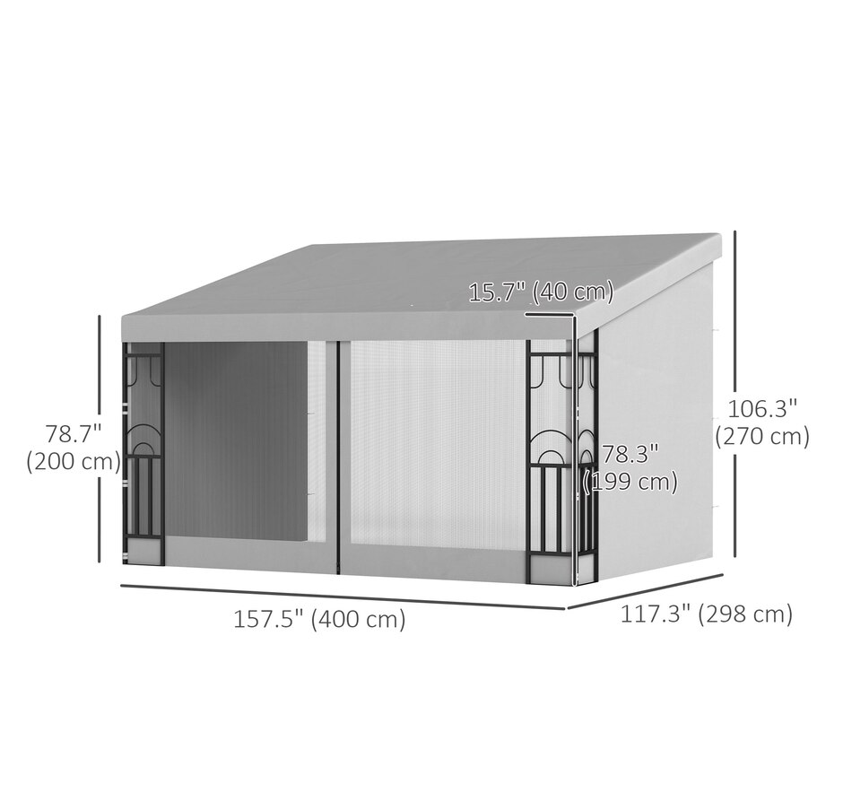 Image 993296_ALTMORE2.jpg, Product 993-296 / Price $259.99 - $289.99, Outsunny 10' x 13' Lean to Outdoor Pergola Canopy from Outsunny on TSC.ca's Home & Garden department