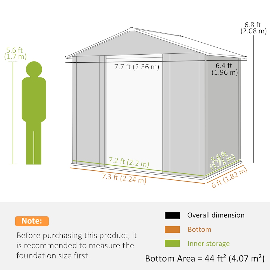 Image 993297_ALTMORE10.jpg, Product 993-297 / Price $479.99, Outsunny 7.5' x 6.5' Outdoor Storage Shed from Outsunny on TSC.ca's Home & Garden department