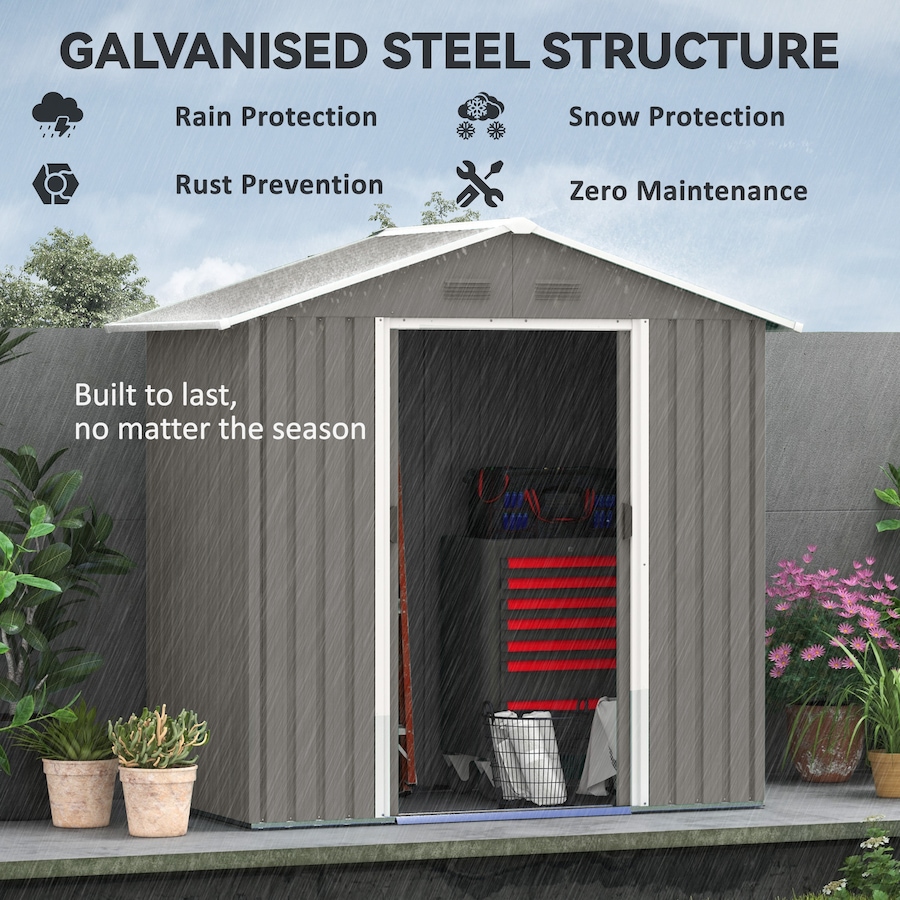 Image 993303_ALTMORE10.jpg, Product 993-303 / Price $294.99, Outsunny 6' x 4' Metal Garden Shed from Outsunny on TSC.ca's Home & Garden department