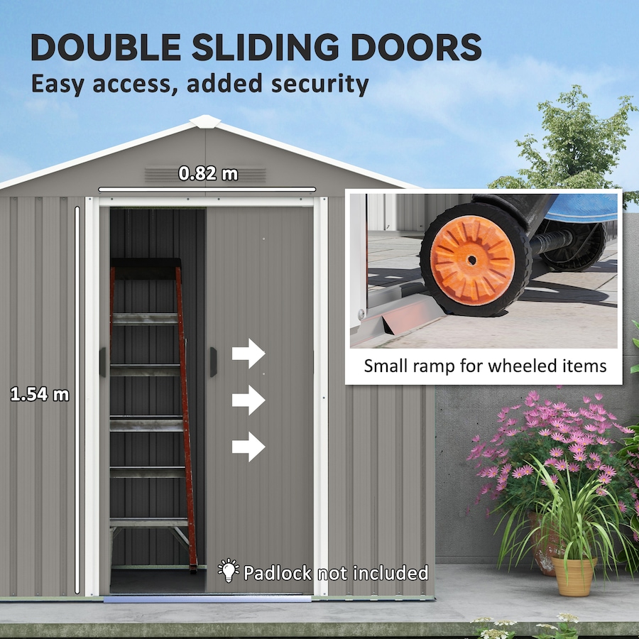 Image 993303_ALTMORE11.jpg, Product 993-303 / Price $294.99, Outsunny 6' x 4' Metal Garden Shed from Outsunny on TSC.ca's Home & Garden department