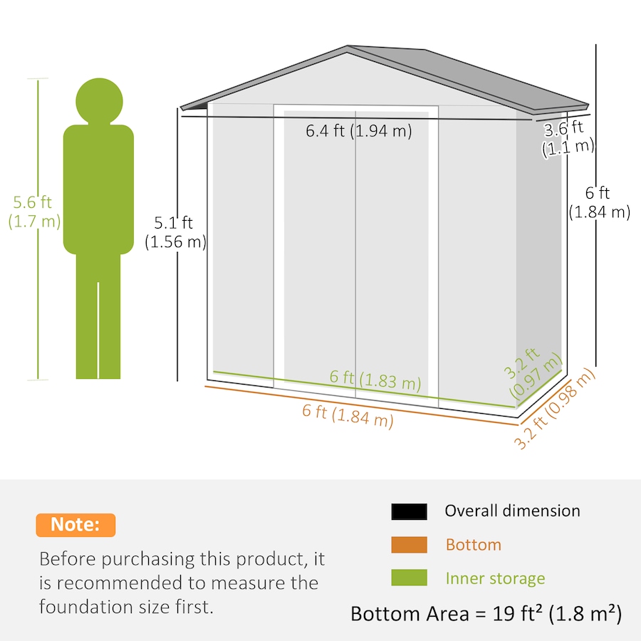 Image 993303_ALTMORE17.jpg, Product 993-303 / Price $294.99, Outsunny 6' x 4' Metal Garden Shed from Outsunny on TSC.ca's Home & Garden department