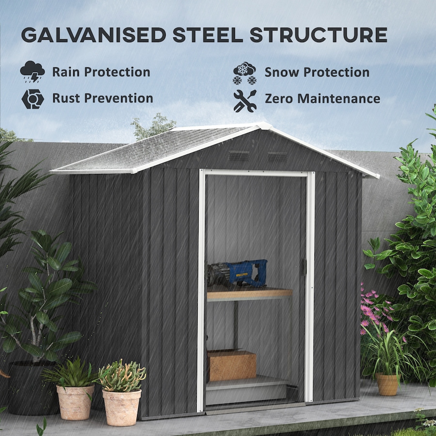 Image 993303_ALTMORE18.jpg, Product 993-303 / Price $294.99, Outsunny 6' x 4' Metal Garden Shed from Outsunny on TSC.ca's Home & Garden department