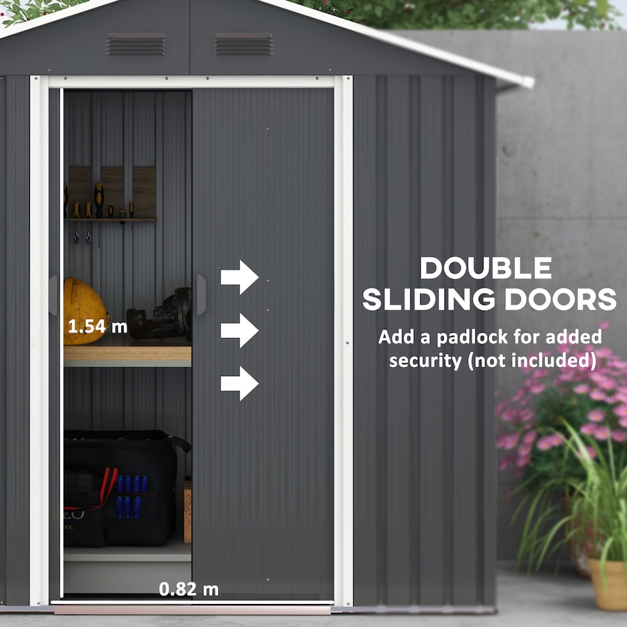 Image 993303_ALTMORE19.jpg, Product 993-303 / Price $294.99, Outsunny 6' x 4' Metal Garden Shed from Outsunny on TSC.ca's Home & Garden department