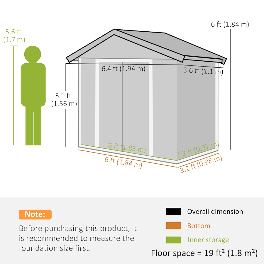 Image 993303_ALTMORE2.jpg, Product 993-303 / Price $294.99, Outsunny 6' x 4' Metal Garden Shed from Outsunny on TSC.ca's Home & Garden department