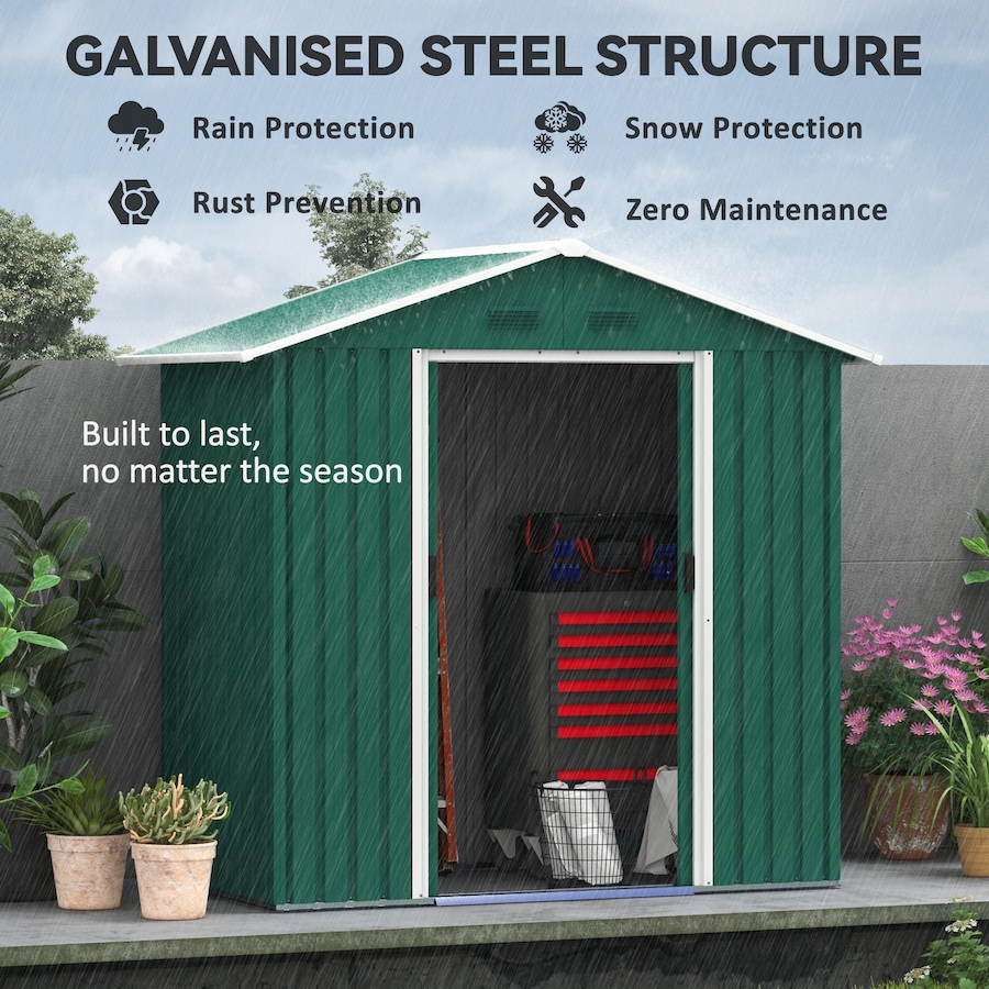 Image 993303_ALTMORE3.jpg, Product 993-303 / Price $294.99, Outsunny 6' x 4' Metal Garden Shed from Outsunny on TSC.ca's Home & Garden department