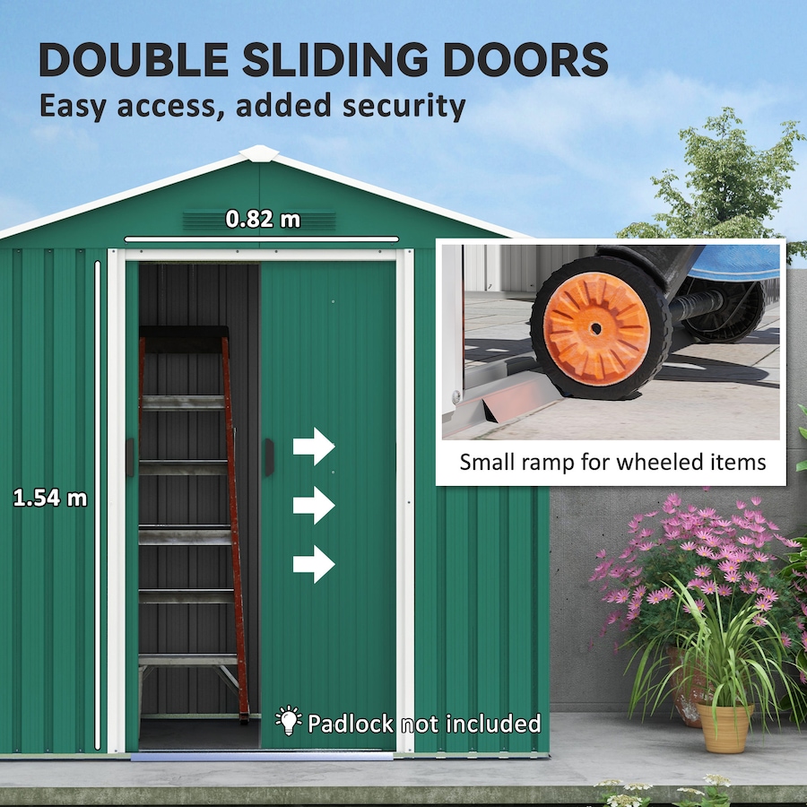 Image 993303_ALTMORE4.jpg, Product 993-303 / Price $294.99, Outsunny 6' x 4' Metal Garden Shed from Outsunny on TSC.ca's Home & Garden department