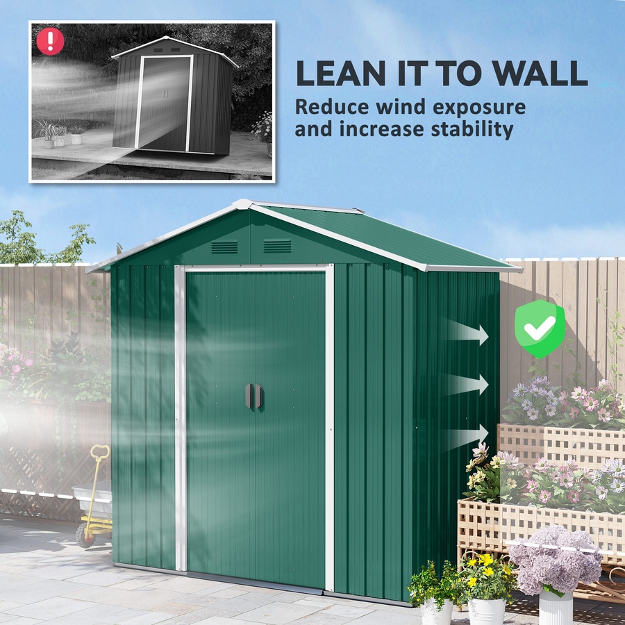 Image 993303_ALTMORE7.jpg, Product 993-303 / Price $294.99, Outsunny 6' x 4' Metal Garden Shed from Outsunny on TSC.ca's Home & Garden department