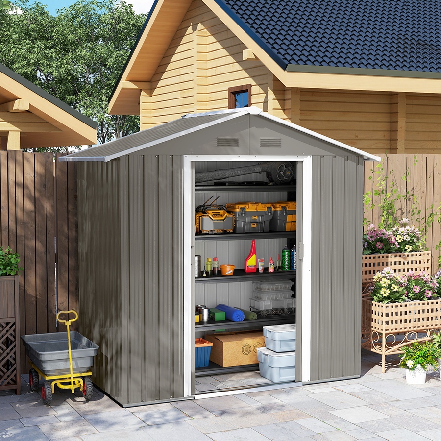 Image 993303_ALTMORE9.jpg, Product 993-303 / Price $294.99, Outsunny 6' x 4' Metal Garden Shed from Outsunny on TSC.ca's Home & Garden department