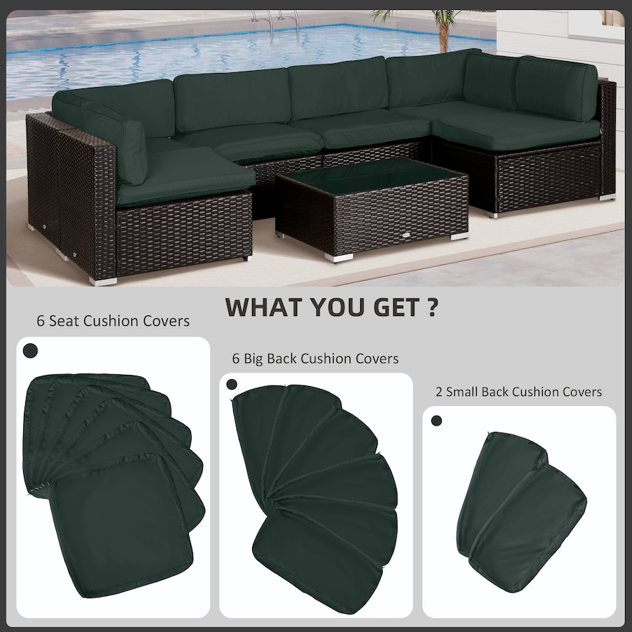 Image 993317_ALTMORE19.jpg, Product 993-317 / Price $94.99, Outsunny Outdoor 14pc Patio Rattan Sofa Set Cushion Cover Replacement from Outsunny on TSC.ca's Home & Garden department