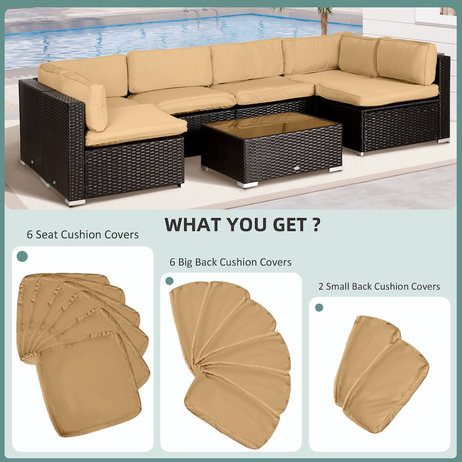 Image 993317_ALTMORE34.jpg, Product 993-317 / Price $94.99, Outsunny Outdoor 14pc Patio Rattan Sofa Set Cushion Cover Replacement from Outsunny on TSC.ca's Home & Garden department