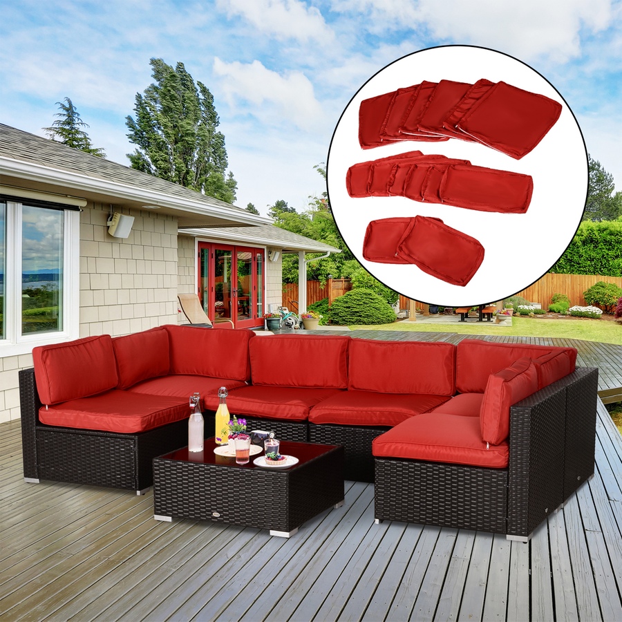 Image 993317_ALTMORE40.jpg, Product 993-317 / Price $94.99, Outsunny Outdoor 14pc Patio Rattan Sofa Set Cushion Cover Replacement from Outsunny on TSC.ca's Home & Garden department