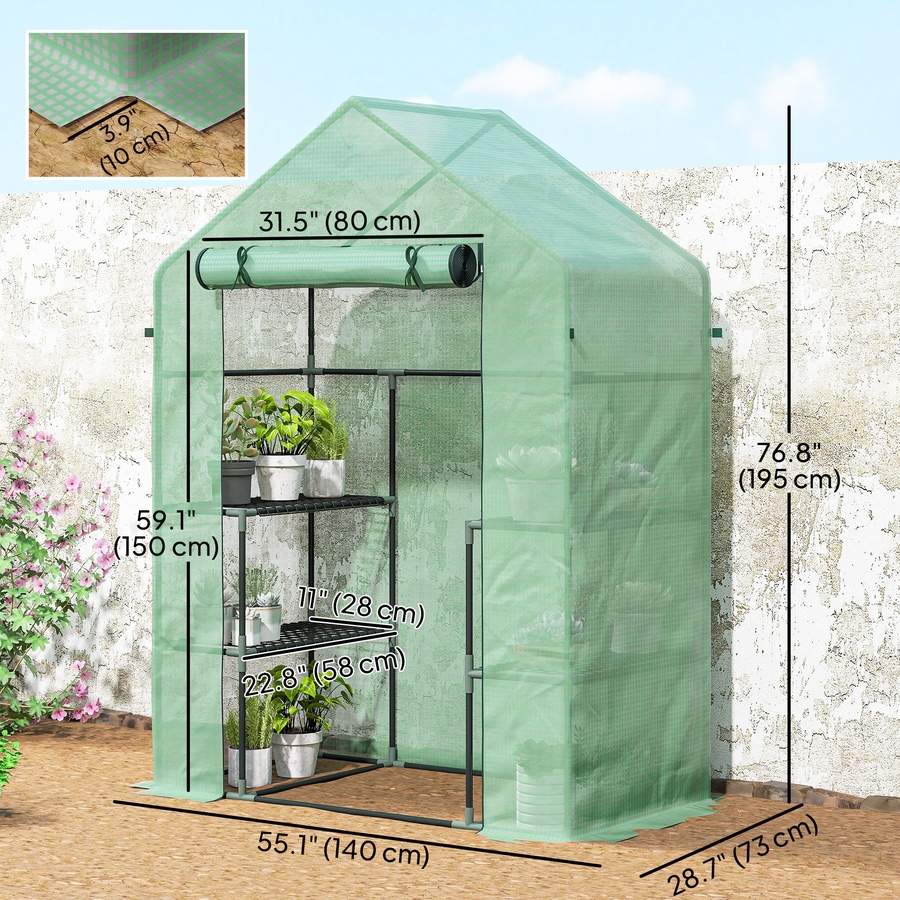 Image 993324_ALTMORE20.jpg, Product 993-324 / Price $69.99 - $74.99, Outsunny 3-Tier Mini Greenhouse, Walk-in Greenhouse from Outsunny on TSC.ca's Home & Garden department
