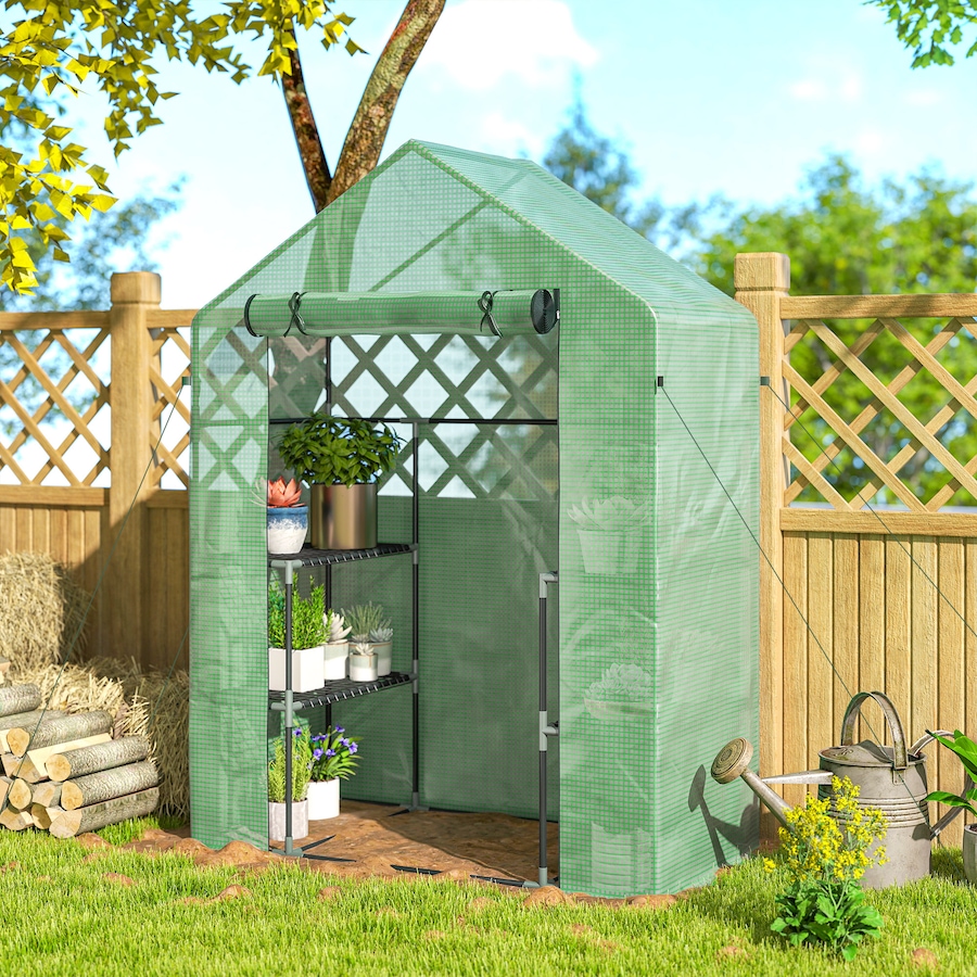 Image 993324_ALTMORE25.jpg, Product 993-324 / Price $69.99 - $74.99, Outsunny 3-Tier Mini Greenhouse, Walk-in Greenhouse from Outsunny on TSC.ca's Home & Garden department
