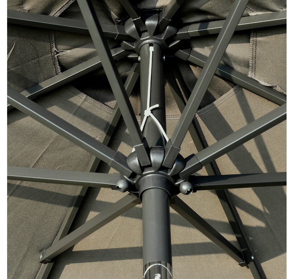 Image 993355_ALTMORE8.jpg, Product 993-355 / Price $109.99, Outsunny 9ft Solar Patio Umbrella with LED Lights Tilt Canopy, Grey from Outsunny on TSC.ca's Home & Garden department