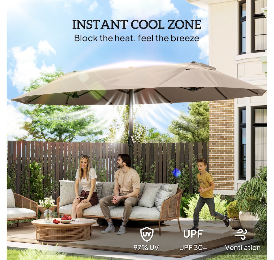 Image 993363_ALTMORE27.jpg, Product 993-363 / Price $169.99 - $189.99, Outsunny 15' Outdoor Patio Umbrella from Outsunny on TSC.ca's Home & Garden department