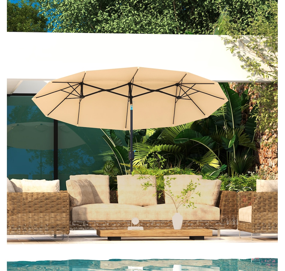 Image 993365_ALTMORE1.jpg, Product 993-365 / Price $89.99, Outsunny 9.7ft Patio Umbrella with Double Sided Canopy from Outsunny on TSC.ca's Home & Garden department