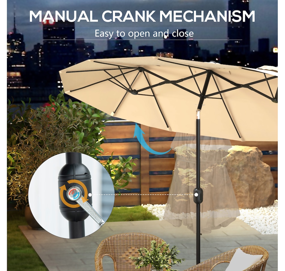 Image 993365_ALTMORE5.jpg, Product 993-365 / Price $89.99, Outsunny 9.7ft Patio Umbrella with Double Sided Canopy from Outsunny on TSC.ca's Home & Garden department