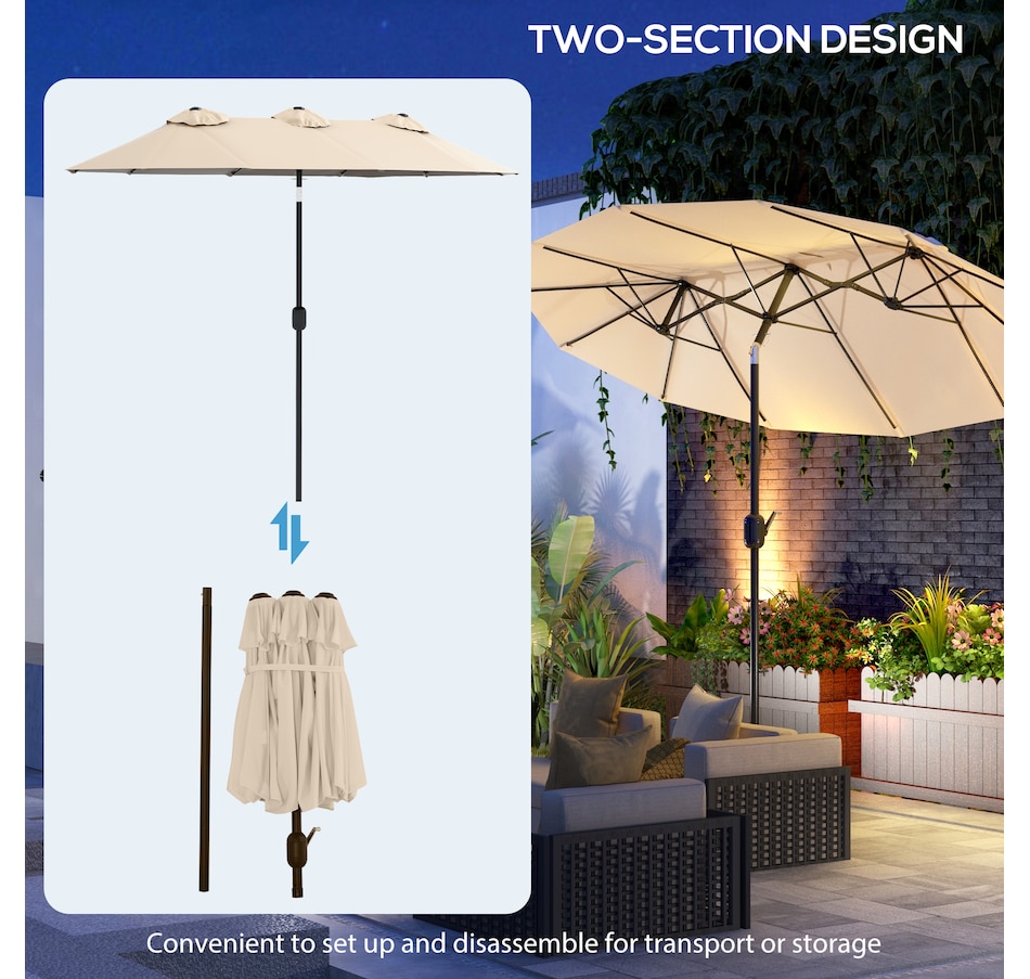 Image 993365_ALTMORE7.jpg, Product 993-365 / Price $89.99, Outsunny 9.7ft Patio Umbrella with Double Sided Canopy from Outsunny on TSC.ca's Home & Garden department