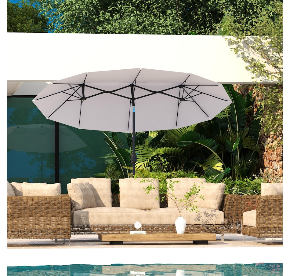 Image 993365_ALTMORE9.jpg, Product 993-365 / Price $89.99, Outsunny 9.7ft Patio Umbrella with Double Sided Canopy from Outsunny on TSC.ca's Home & Garden department