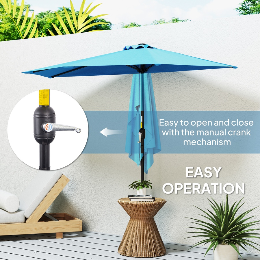 Image 993366_ALTMORE27.jpg, Product 993-366 / Price $64.99, Outsunny 9ft Half Round Umbrella from Outsunny on TSC.ca's Home & Garden department