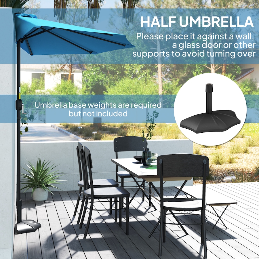 Image 993366_ALTMORE28.jpg, Product 993-366 / Price $64.99, Outsunny 9ft Half Round Umbrella from Outsunny on TSC.ca's Home & Garden department