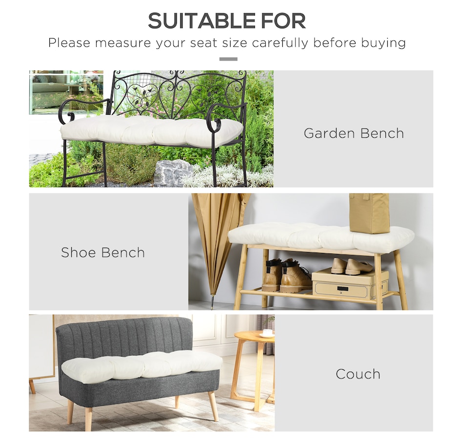 Image 993372_ALTMORE21.jpg, Product 993-372 / Price $79.99 - $89.99, Outsunny 2 PCs Patio Bench Cushions 2 Seater Outdoor Loveseat Cushion Black from Outsunny on TSC.ca's Home & Garden department