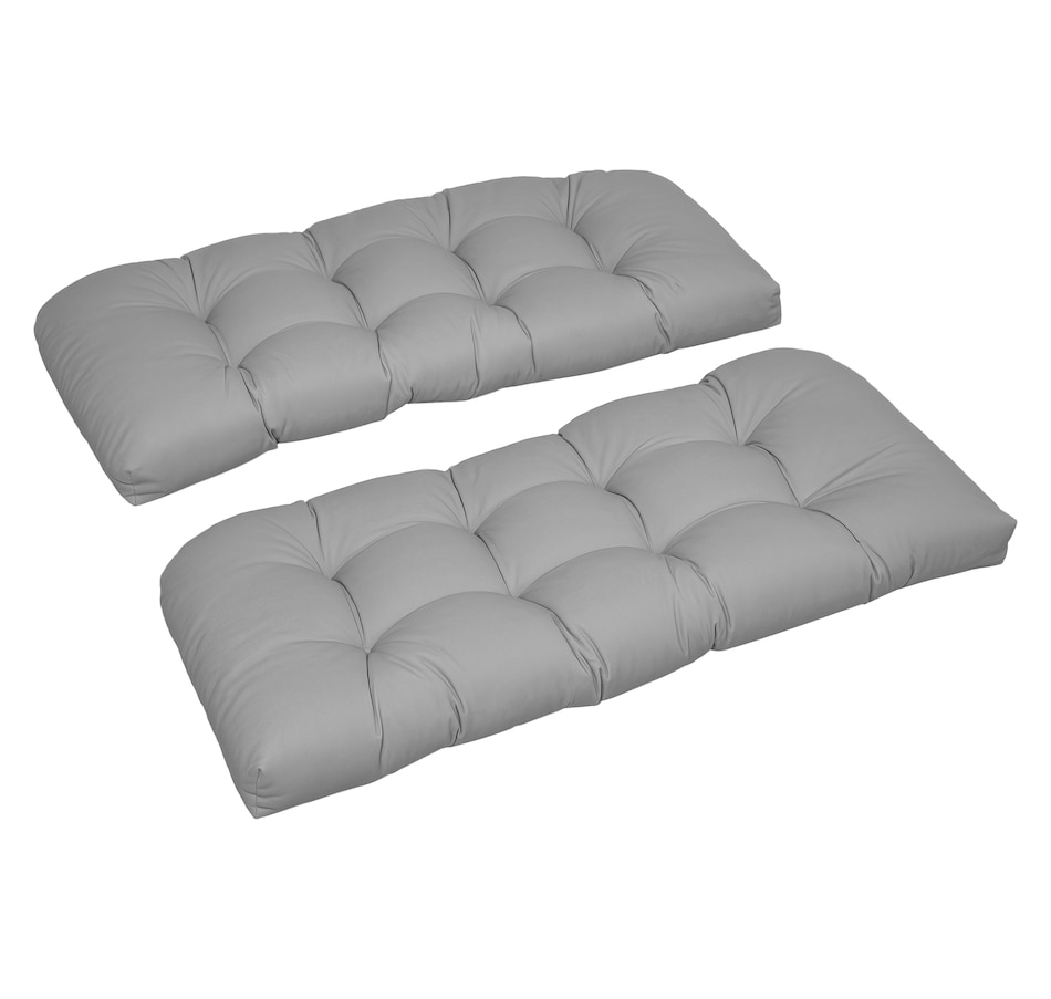 Image 993372_ST04.png, Product 993-372 / Price $79.99 - $89.99, Outsunny 2 PCs Patio Bench Cushions 2 Seater Outdoor Loveseat Cushion Black from Outsunny on TSC.ca's Home & Garden department
