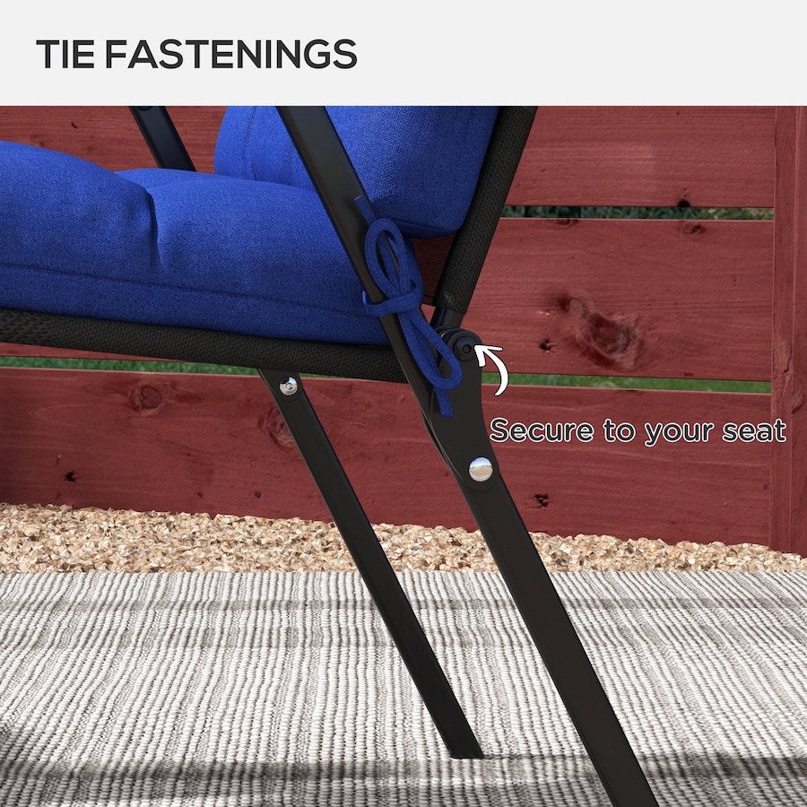 Image 993380_ALTMORE12.jpg, Product 993-380 / Price $79.99, Indoor Outdoor Chair Cushion with Ties, Button Tufted, for Garden, Blue from Outsunny on TSC.ca's Home & Garden department