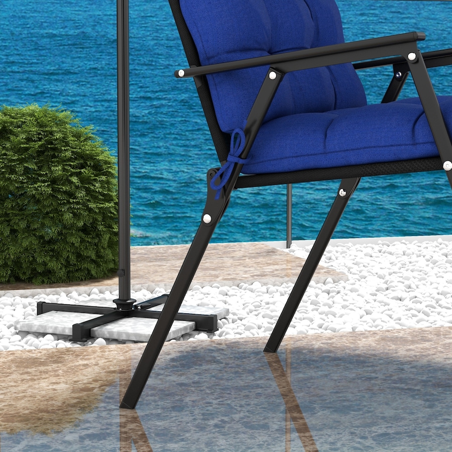 Image 993380_ALTMORE13.jpg, Product 993-380 / Price $79.99, Indoor Outdoor Chair Cushion with Ties, Button Tufted, for Garden, Blue from Outsunny on TSC.ca's Home & Garden department
