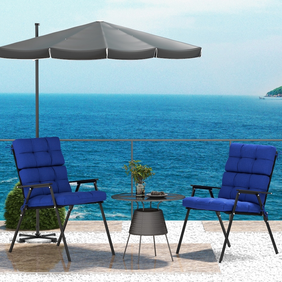 Image 993380_ALTMORE14.jpg, Product 993-380 / Price $79.99, Indoor Outdoor Chair Cushion with Ties, Button Tufted, for Garden, Blue from Outsunny on TSC.ca's Home & Garden department