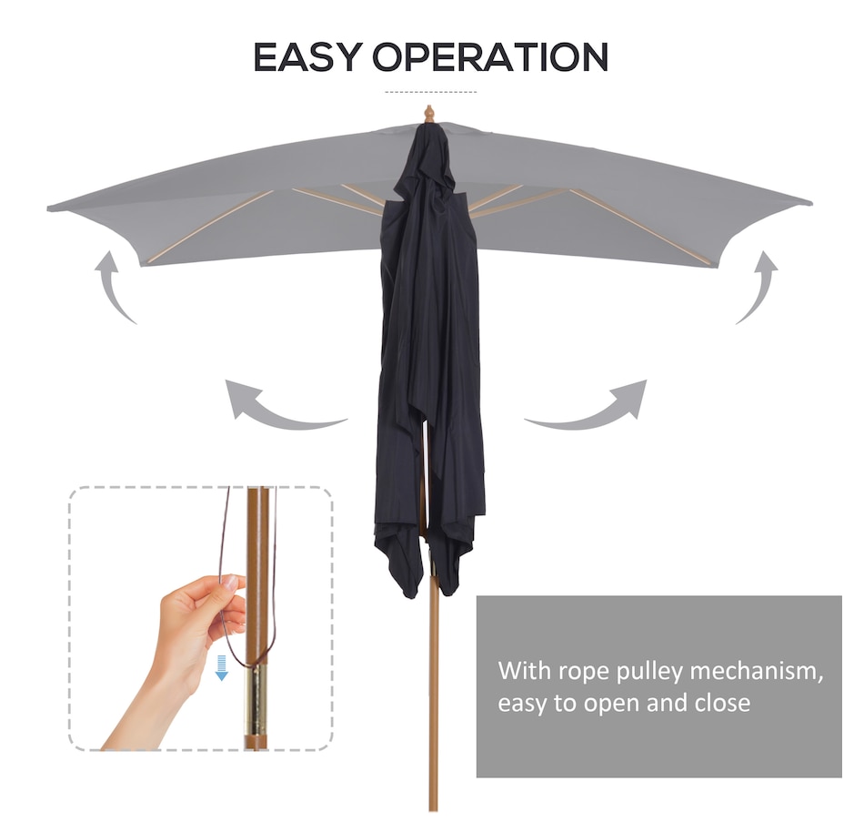 Image 993388_ALTMORE11.jpg, Product 993-388 / Price $69.99, Outsunny 7' x 10' Wooden Patio Umbrella from Outsunny on TSC.ca's Home & Garden department