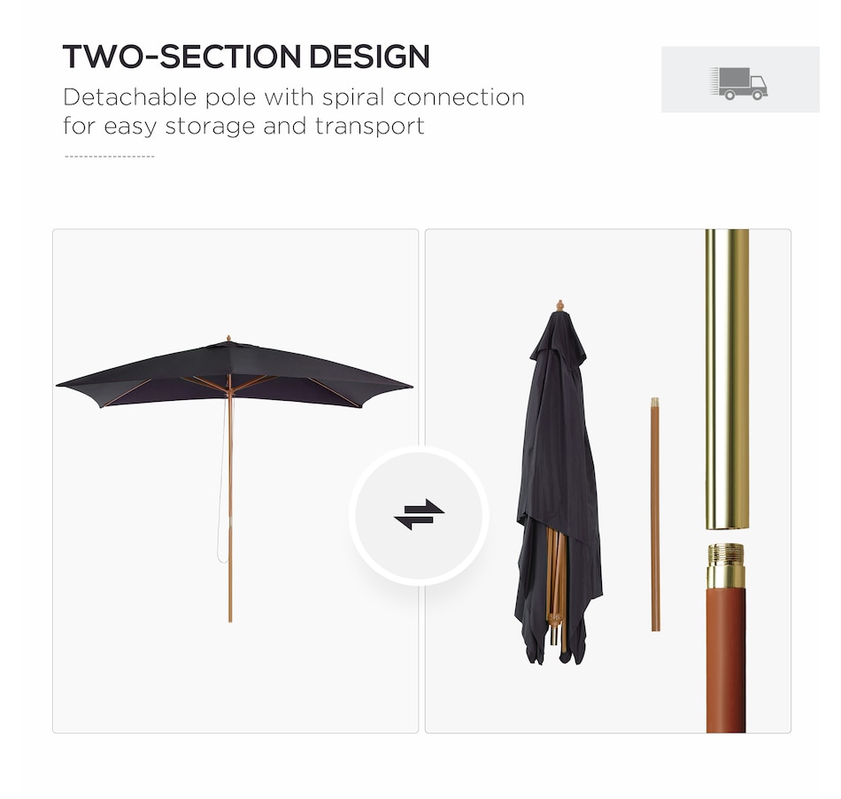 Image 993388_ALTMORE12.jpg, Product 993-388 / Price $69.99, Outsunny 7' x 10' Wooden Patio Umbrella from Outsunny on TSC.ca's Home & Garden department