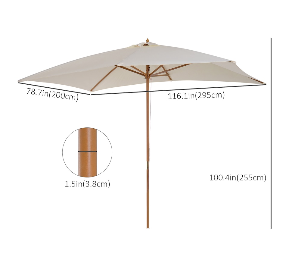 Image 993388_ALTMORE2.jpg, Product 993-388 / Price $69.99, Outsunny 7' x 10' Wooden Patio Umbrella from Outsunny on TSC.ca's Home & Garden department