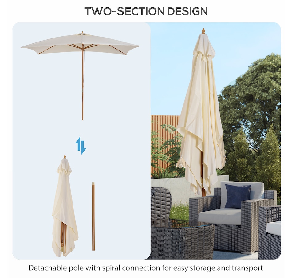 Image 993388_ALTMORE3.jpg, Product 993-388 / Price $69.99, Outsunny 7' x 10' Wooden Patio Umbrella from Outsunny on TSC.ca's Home & Garden department