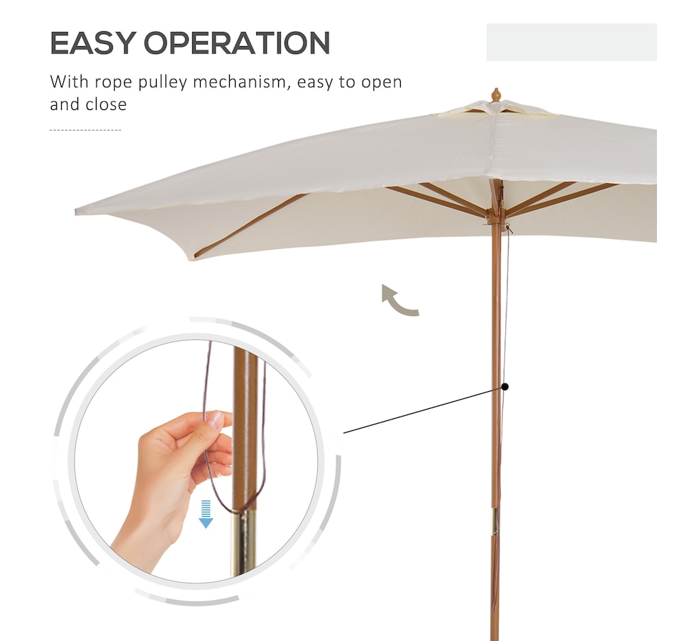 Image 993388_ALTMORE4.jpg, Product 993-388 / Price $69.99, Outsunny 7' x 10' Wooden Patio Umbrella from Outsunny on TSC.ca's Home & Garden department