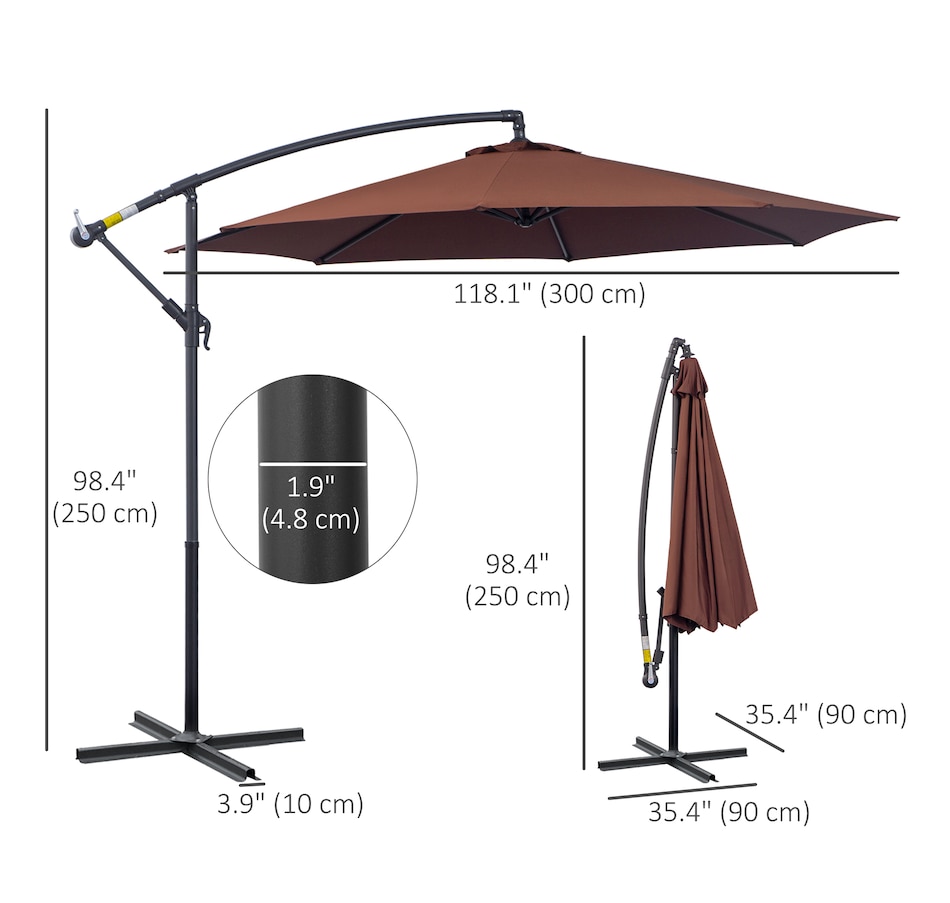 Image 993389_ALTMORE18.jpg, Product 993-389 / Price $109.99 - $129.99, Outsunny 10' Deluxe Patio Umbrella from Outsunny on TSC.ca's Home & Garden department