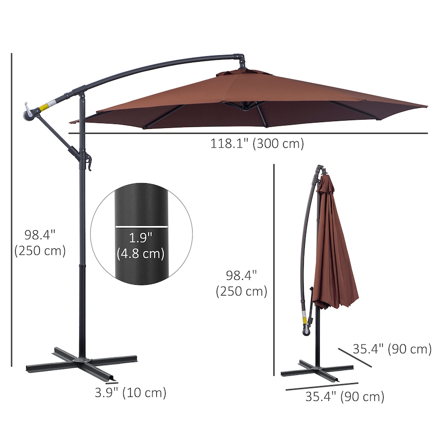 Image 993389_ALTMORE18.jpg, Product 993-389 / Price $114.99 - $119.99, Outsunny 10' Deluxe Patio Umbrella from Outsunny on TSC.ca's Home & Garden department