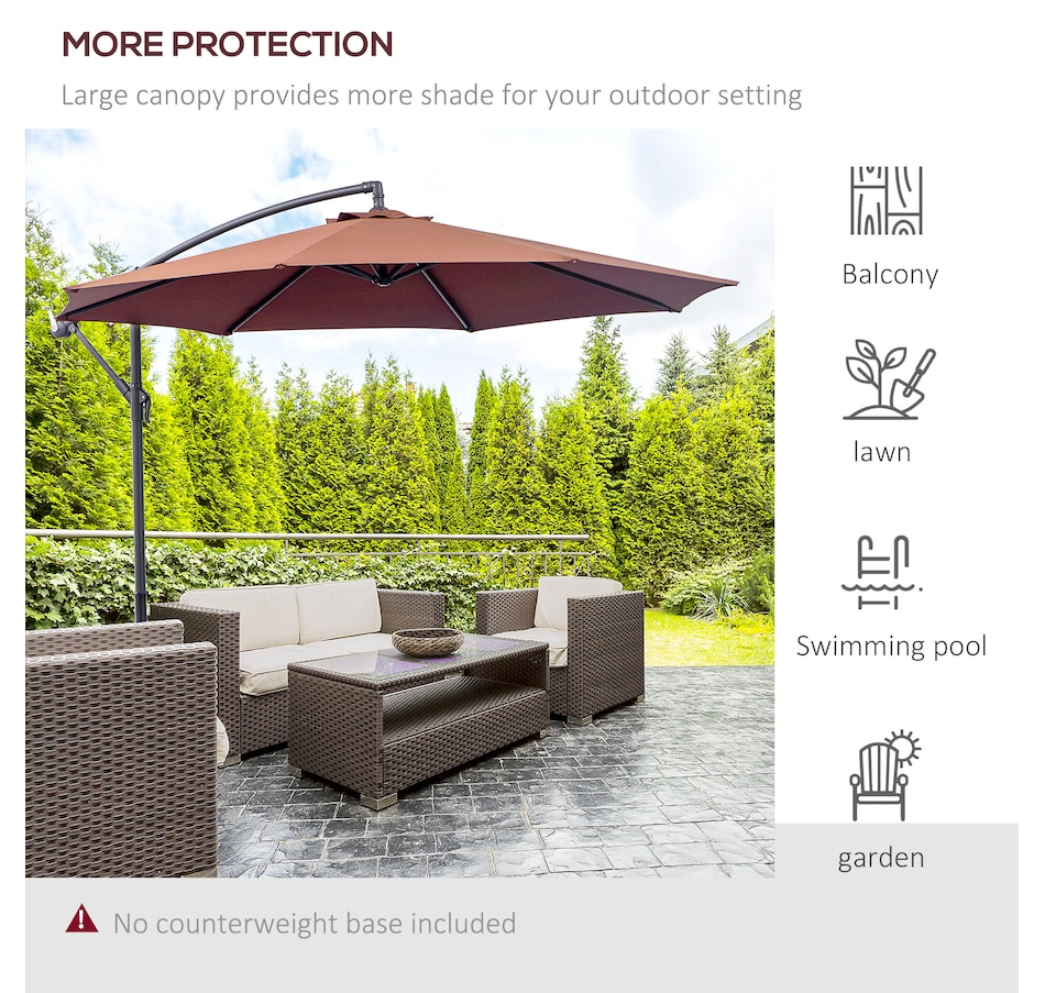 Image 993389_ALTMORE21.jpg, Product 993-389 / Price $109.99 - $129.99, Outsunny 10' Deluxe Patio Umbrella from Outsunny on TSC.ca's Home & Garden department
