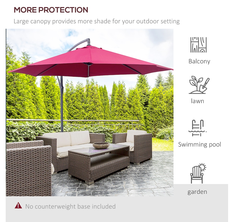 Image 993389_ALTMORE29.jpg, Product 993-389 / Price $109.99 - $129.99, Outsunny 10' Deluxe Patio Umbrella from Outsunny on TSC.ca's Home & Garden department