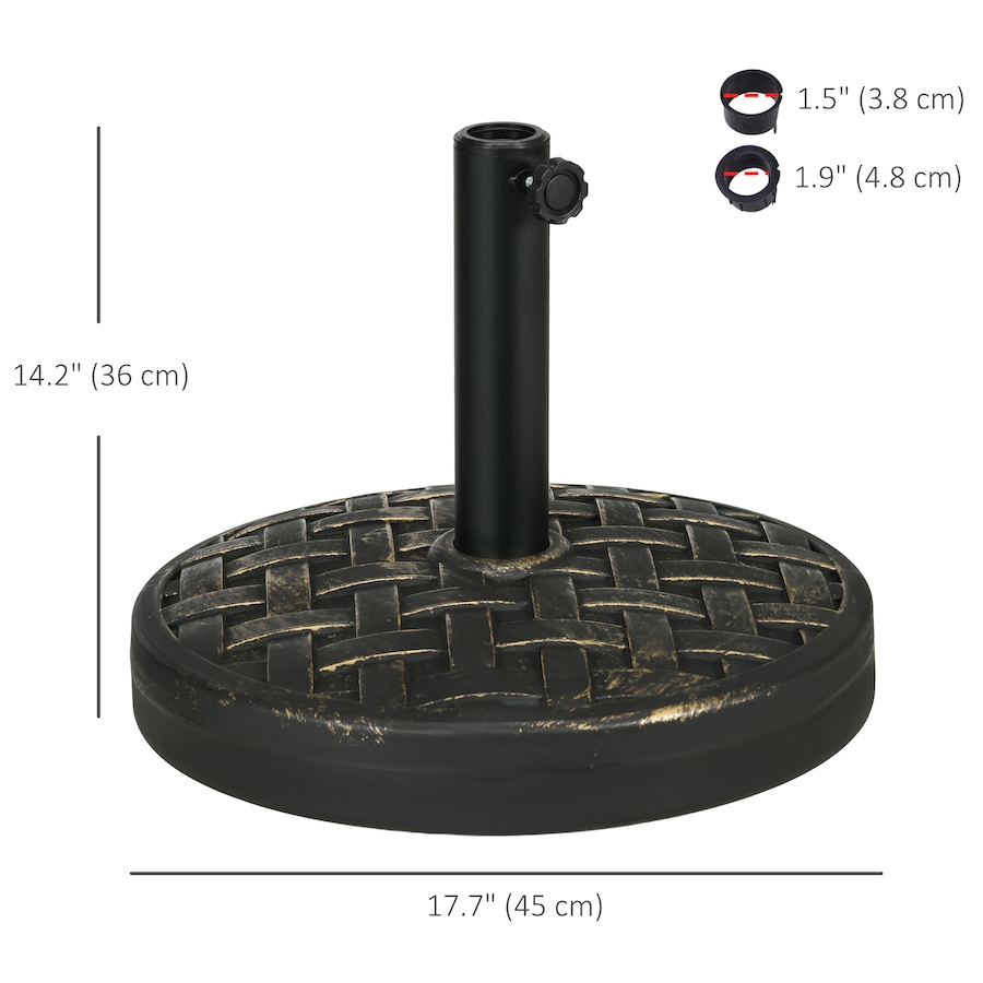 Image 993397_ALTMORE10.jpg, Product 993-397 / Price $69.99, Outsunny 40lbs. Umbrella Base with Rattan Effect, Round Umbrella Stand, Black from Outsunny on TSC.ca's Home & Garden department