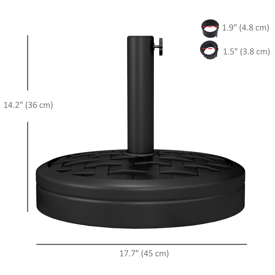 Image 993397_ALTMORE2.jpg, Product 993-397 / Price $69.99, Outsunny 40lbs. Umbrella Base with Rattan Effect, Round Umbrella Stand, Black from Outsunny on TSC.ca's Home & Garden department