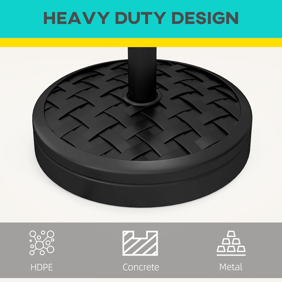 Image 993397_ALTMORE4.jpg, Product 993-397 / Price $69.99, Outsunny 40lbs. Umbrella Base with Rattan Effect, Round Umbrella Stand, Black from Outsunny on TSC.ca's Home & Garden department