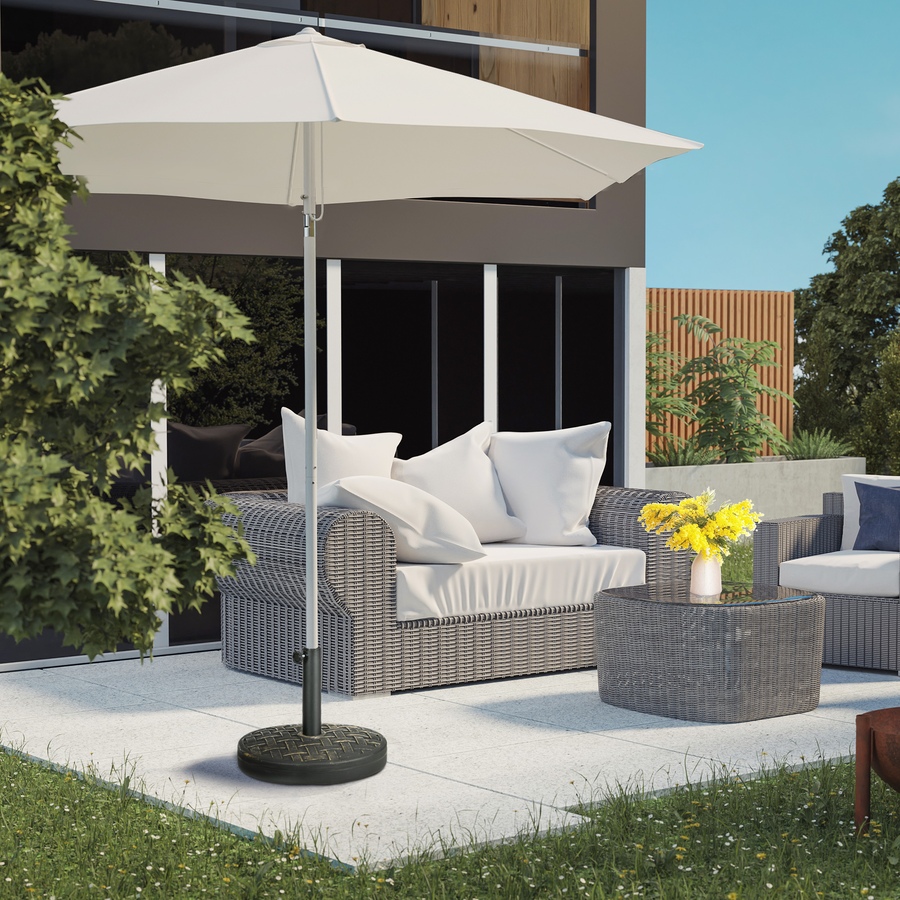 Image 993397_ALTMORE9.jpg, Product 993-397 / Price $69.99, Outsunny 40lbs. Umbrella Base with Rattan Effect, Round Umbrella Stand, Black from Outsunny on TSC.ca's Home & Garden department