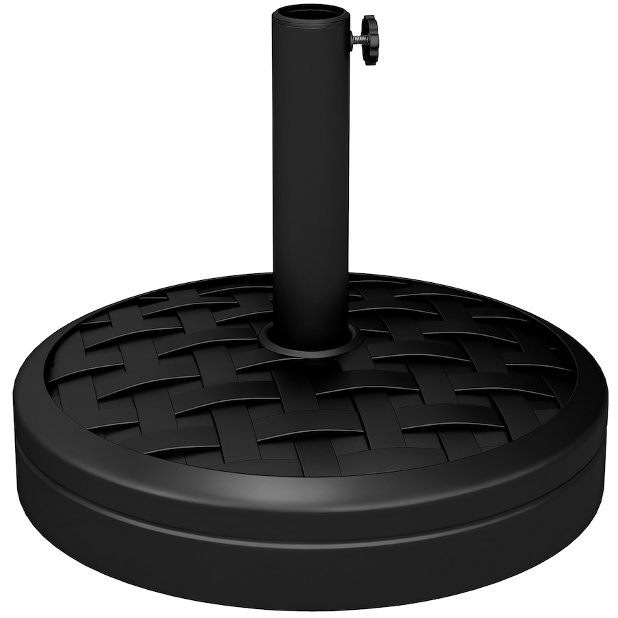 Image 993397_ST01.png, Product 993-397 / Price $69.99, Outsunny 40lbs. Umbrella Base with Rattan Effect, Round Umbrella Stand, Black from Outsunny on TSC.ca's Home & Garden department