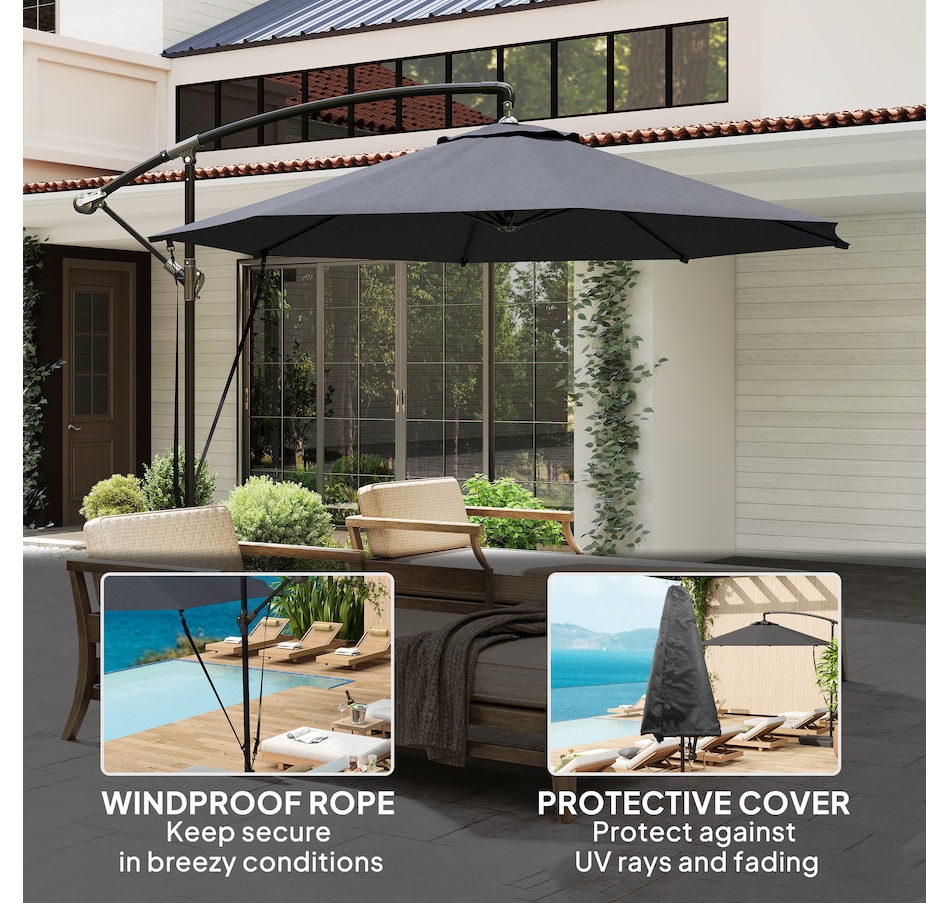 Image 993402_ALTMORE12.jpg, Product 993-402 / Price $129.99, Outsunny 9.5FT Cantilever Patio Umbrella from Outsunny on TSC.ca's Home & Garden department